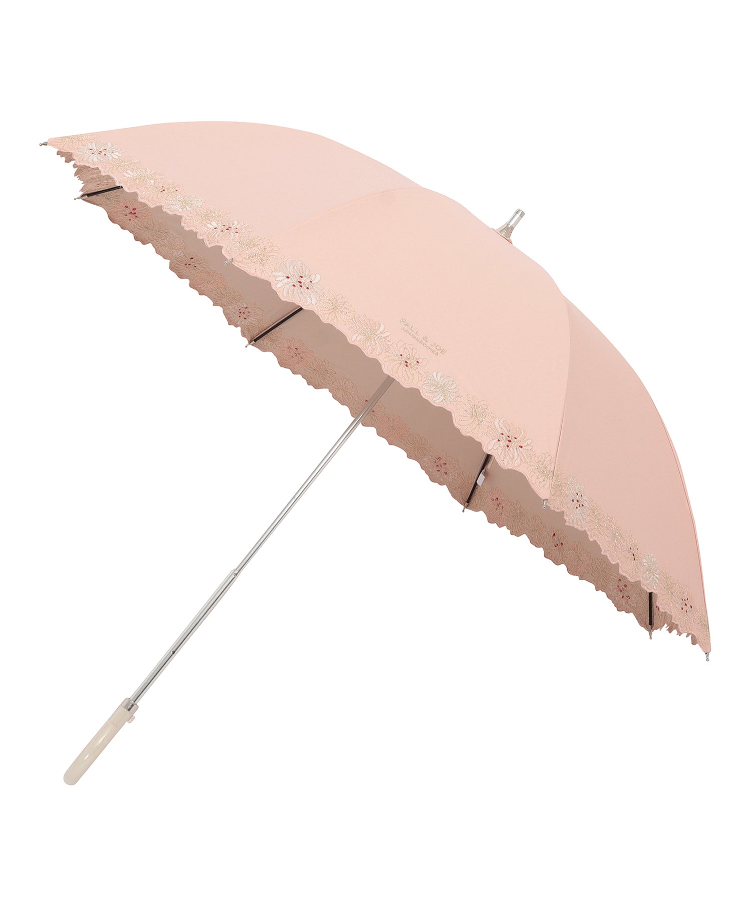 日傘（晴雨兼用） 長傘 クリザンテーム刺繍 ピーチ – ポール ＆ ジョー 