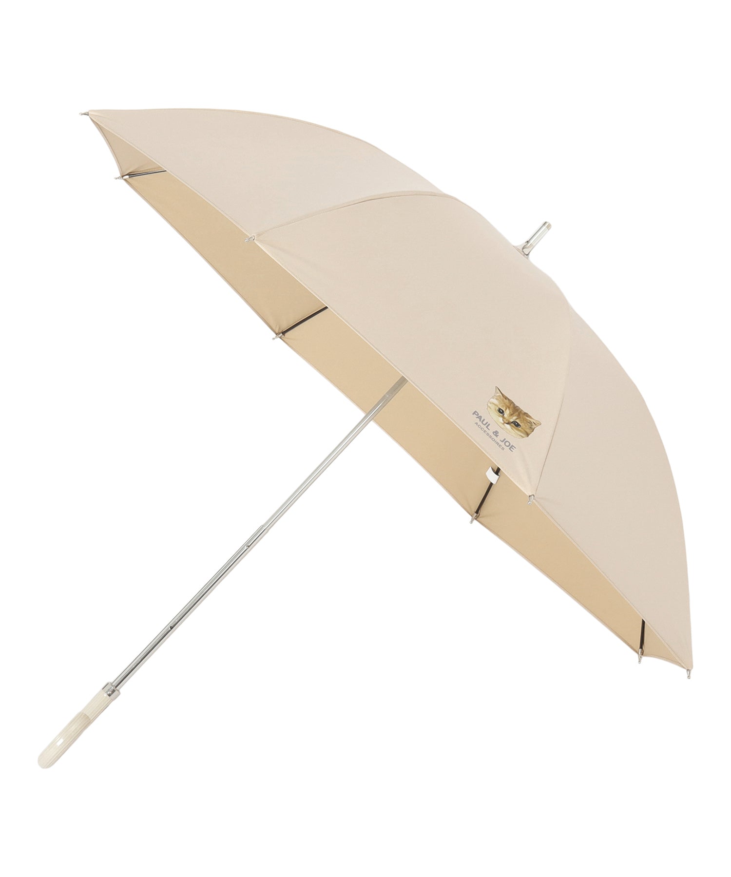 日傘（晴雨兼用） 長傘 ワンポイントヌネット ベージュ – ポール 