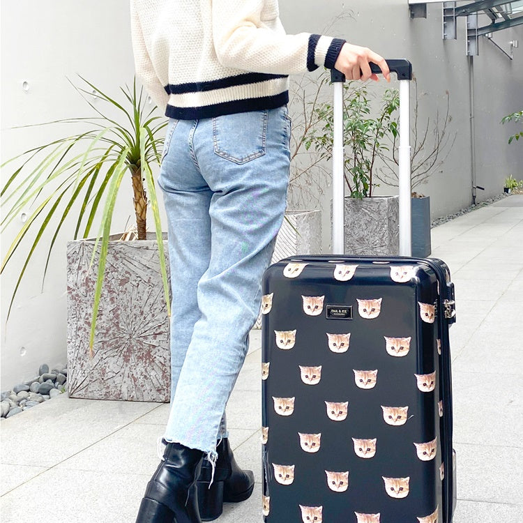 日本直送PAUL&JOEキャリーケースキュートなヌネット総柄　ネイビー　40L スーツケース、トランク一般