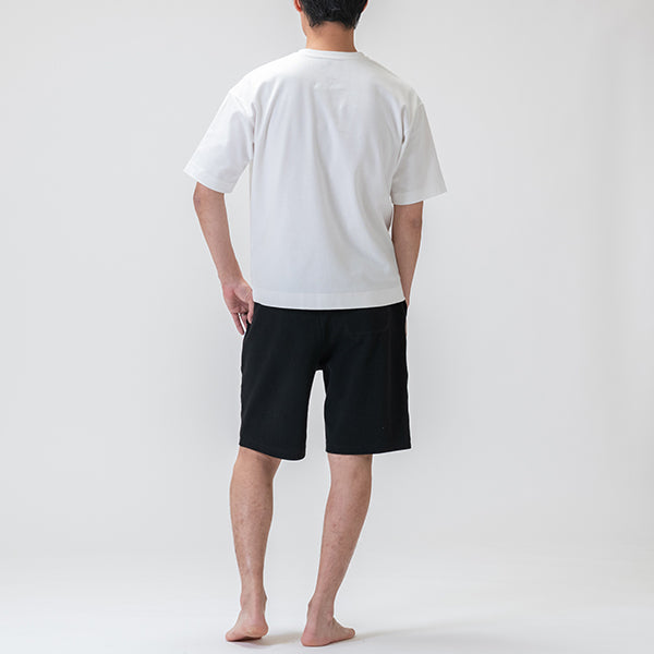 ▼【ワンマイルウェア】men's ヌネットワッペン　ハーフパンツ　ブラック